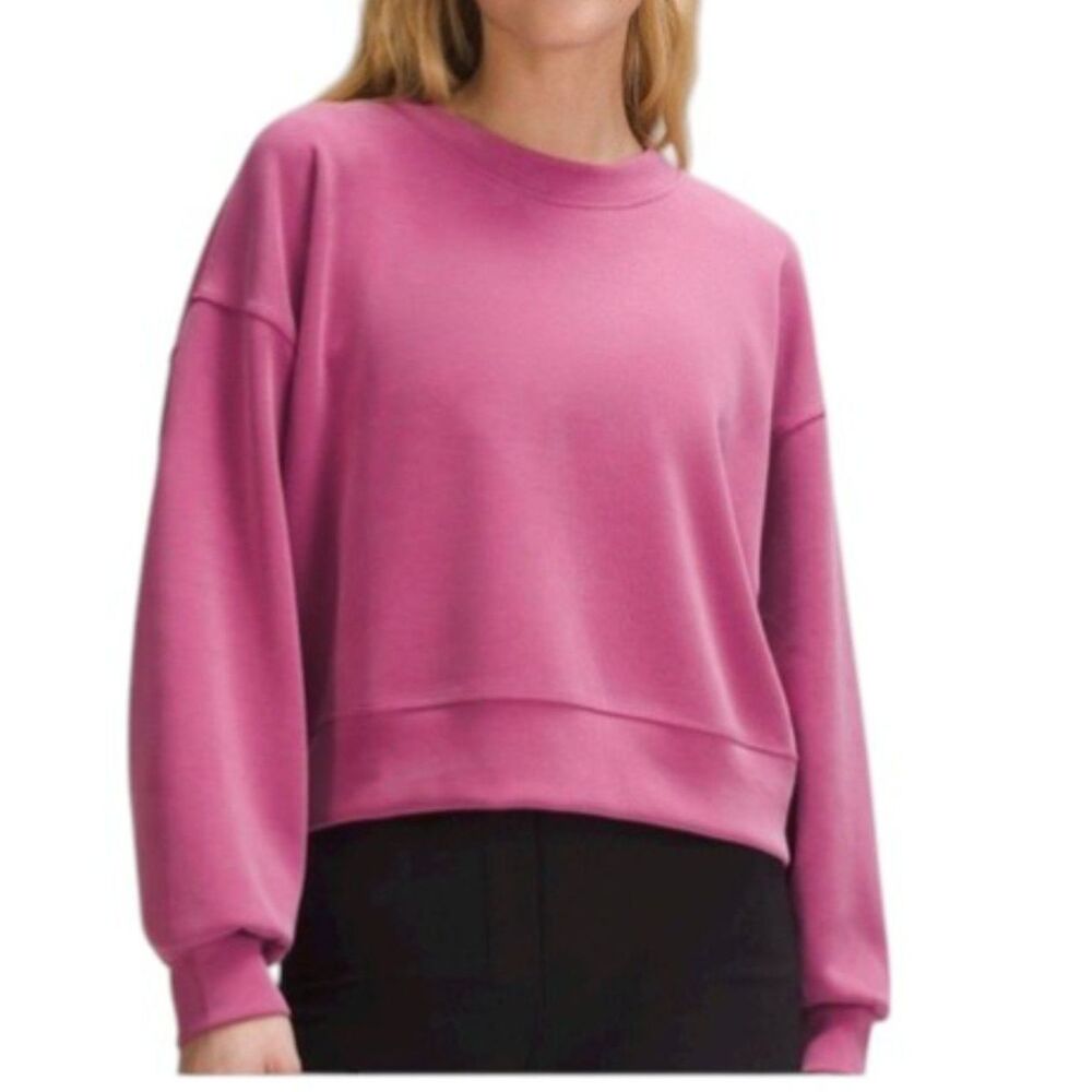 Lululemon Softstreme Perfectly Oversized Cropped Crew *Washed Mauve - Picture 1 of 8